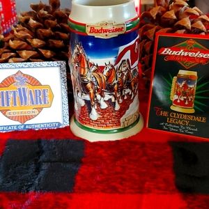 1998  Budweiser Holiday Beer Stein